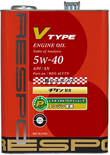 RESPO エンジンオイル Vタイプ 5W40 SN 4L REO-4LVTN